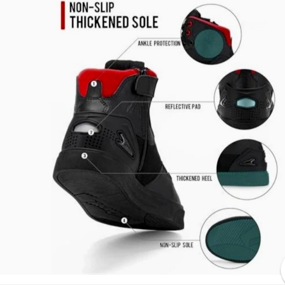 NWT Iron Jais Rubber Sole Protective Motorcycle Shoes Sz 9.5 - Picture 7 of 9